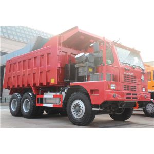 China Red 10 Wheelers Mining Dump Truck With AC26 Rear Axle 8545x3326x3560 Mm on sale