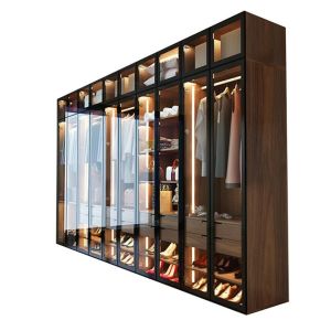 Glass Door Wardrobe for YALIG Simple Style Bedroom Furniture Professional