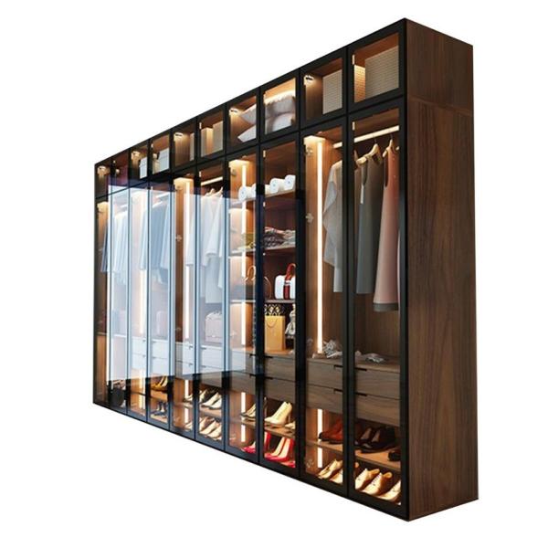 Glass Door Wardrobe for YALIG Simple Style Bedroom Furniture Professional