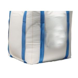 Fully Belted White Polypropylene Jumbo Bags Flat Bottom / Side Discharge Design