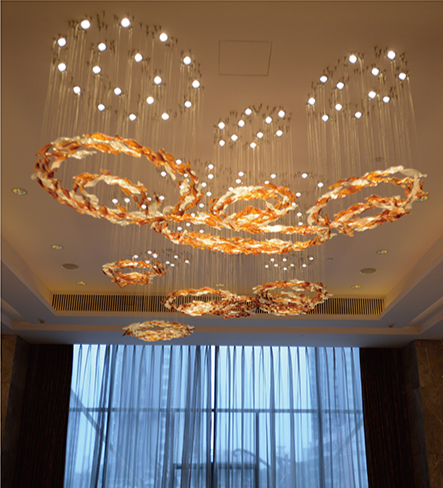Wholesale Non-standard Customized Glass Small Fish Hotel Lobby Lighting Sales Department Sand Table Chandelier from china suppliers