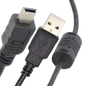 1.5m USB A To Mini B 5PIN USB 2.0 Data Charging OTG Cable with Ferrite