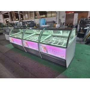 Ice Cream Shop Equipment Gelato Ice Cream Display Freezer with 10 to 22 GN pans