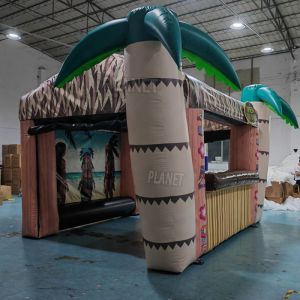Wholesale Commercial Tropical Exhibition Inflatable Tiki Bar PVC Bar Counter Inflatable Serving Pub Tent from china suppliers
