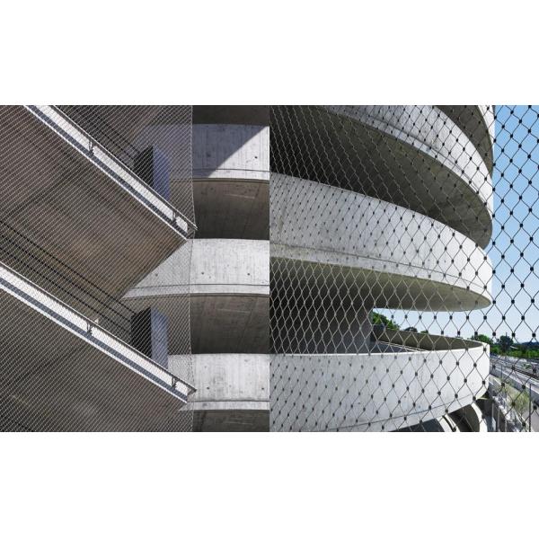2mm Thickness Outdoor Architectural Flexible Stainless Steel Wire Rope Mesh Facade Cladding