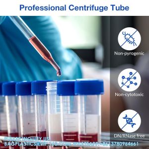 Centrifuge Tubes 15mL, Conical Tubes Sterile 50 PCS, Polypropylene, Leak-Proof