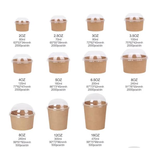 Ice Cream Cups Wholesale Customized Paper Cup Frozen Ice Cream Cup Food & Beverage Packaging,Ice Cream Packaging