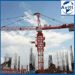 QTZ80 60m Boom Top Slewing Tower Crane 6 Tons Load With 2.8m Zoomlion Mast
