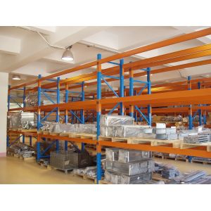 Three Beam Level Selective Pallet Racks for Logistic Management Blue