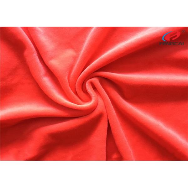 Anti - Pilling Polyester Spandex Velvet Fabric Stretch Knitted Minky Fabric For
