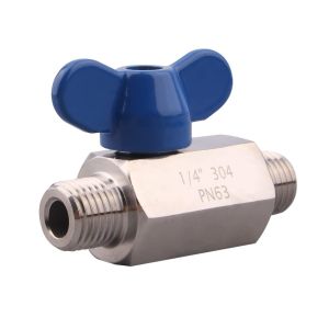 China Stainless Steel Mini Ball Valve 1/4 Inch NPT Thread Male Standard or Customized Support on sale