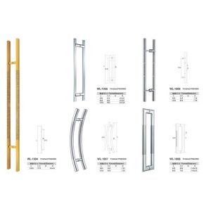 Stainless Steel glass door handle pull and push entry door handles set chrome WL