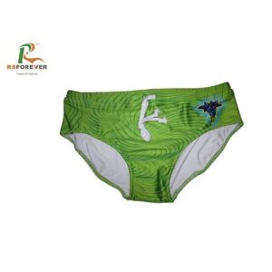 Printed Green Mens Bikini Swimwear With LightWeight Environmental Lycra