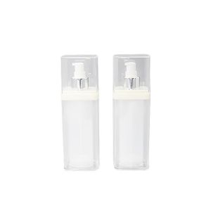 UKA51 Recyclable 100ml Square Airless Lotion Bottles With Transparency Lid