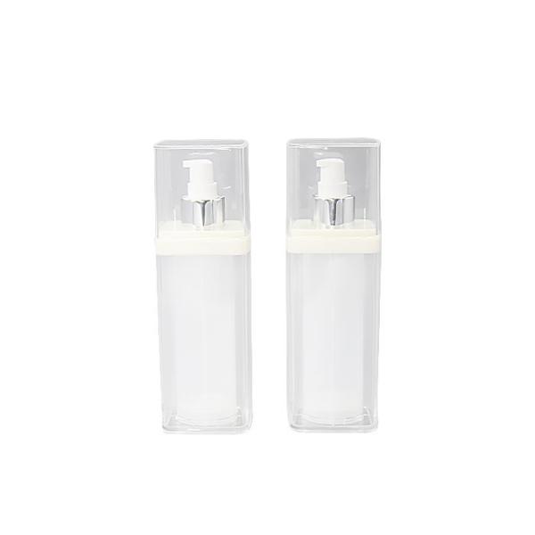 Quality UKA51 Recyclable 100ml Square Airless Lotion Bottles With Transparency Lid for sale