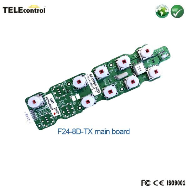 Quality Tele Crane remote controller F24-8S emitter main PCB board with 8 double speed buttons for sale