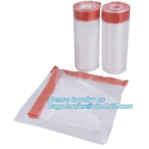 Compostable plastic drawstring trash bags in dispenser box, Customized