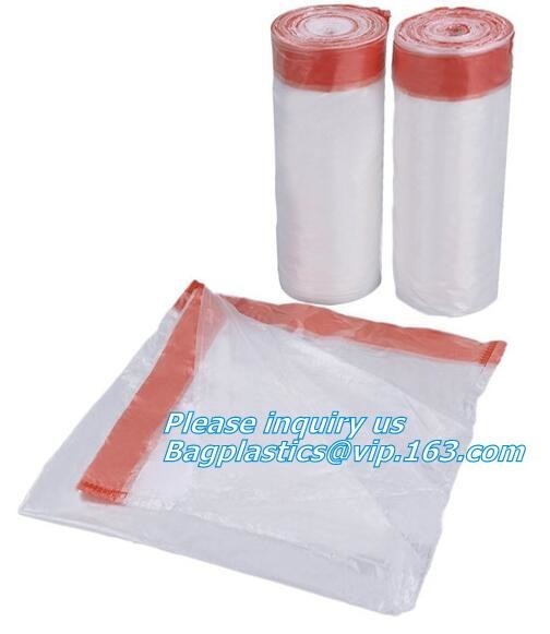 Compostable plastic drawstring trash bags in dispenser box, Customized