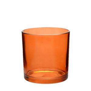 Wholesale Orange Colored Glass Candle Jars For Making Candles 4 Inch Customized from china suppliers