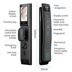 Qleung S958Max 3D Face Recognition Video Intercom Automatic Lock Fingerprint