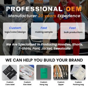 ODM Distressed Tracksuit Full Face Zip Up Sweatshirt And Joggers Set Puff