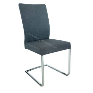 China Grey Fabric Upholstered Dining Chairs , Modern Living Room Chair U Suspending Leg on sale