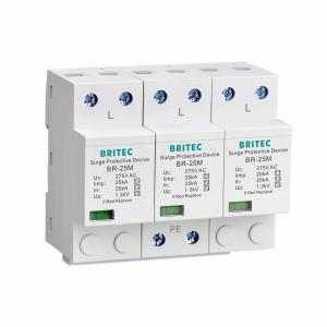 China BR-25M 3P Class I spd Surge Protector Remote Signaling Function lightning arrester  on sale