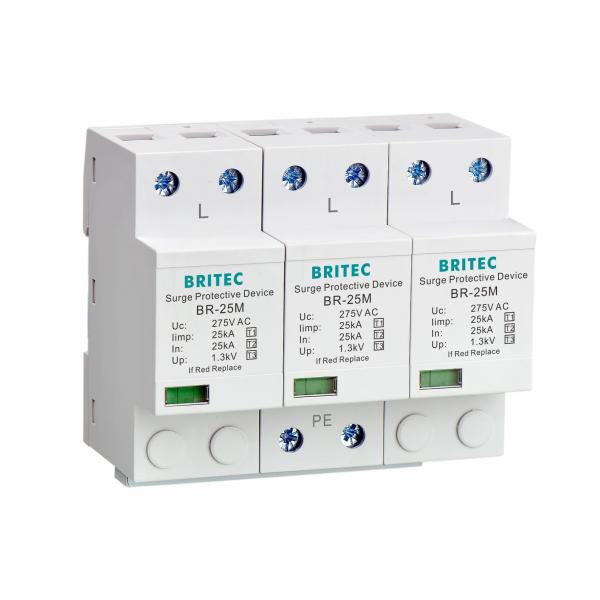 Quality BR-25M 3P Class I spd Surge Protector Remote Signaling Function lightning arrester  for sale