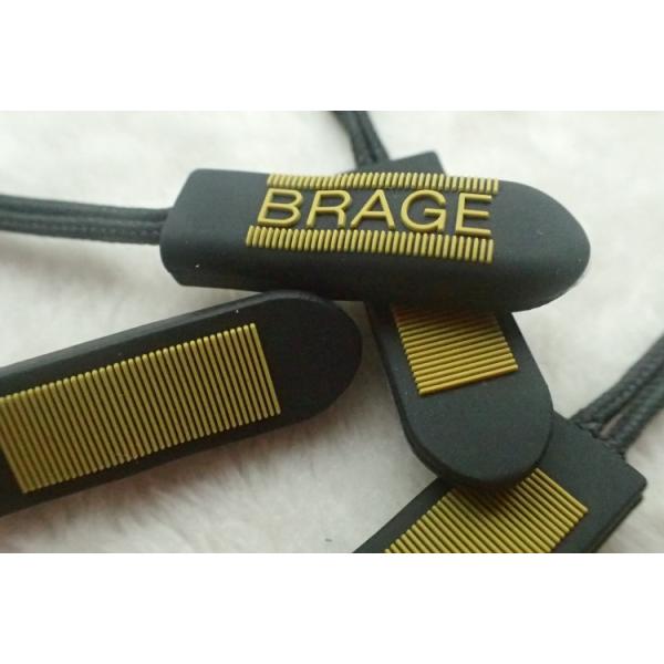 Fancy Environmental Silicone Rubber Zipper Puller For PVC Bag Non Toxic