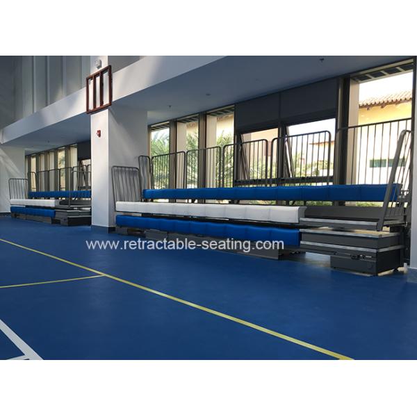 3 Rows Retractable Tribune Bench Seating Manually Operated For Tennis Court