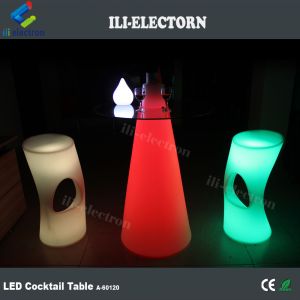 Taper shape plastic led table glowing cocktail table