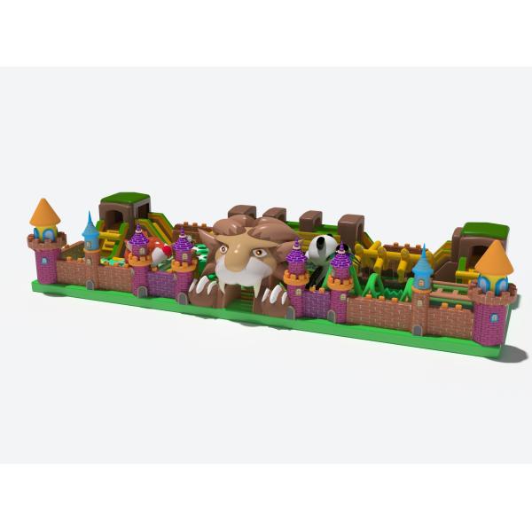 Quality Lion Theme Park Slides Inflatable Jumping Castle For Children for sale