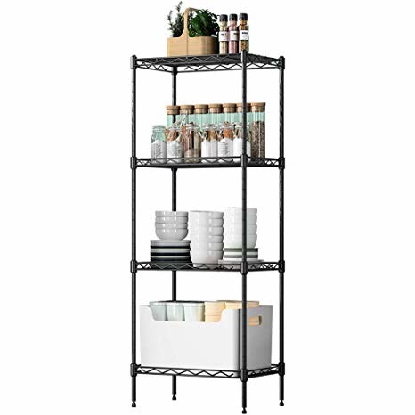 Quality 5 Tier Wire Shelving Unit Black Kitchen Storage Rack 24" W X 18" D X 54" H for sale