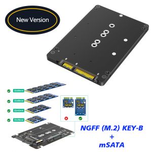Wholesale 2 In 1 Combine M.2 NGFF Key B &amp; MSATA SSD To 2.5 SATA3 Adapter With Plastic Enclosure from china suppliers