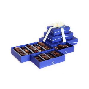 Navy Blue Multipurpose Luxury Chocolate Boxes Packaging , Empty Truffle Boxes