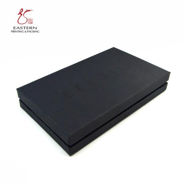 Quality Matte Black Hard Cardboard Gift Boxes With Silver Inside for sale