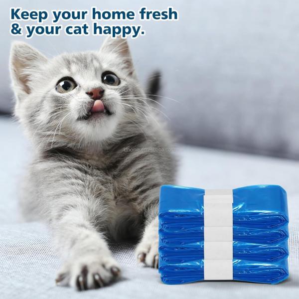 Heavy Duty Litter Pan Poop Bags with Drawstring Thick Jumbo Cat Litter Box Liner