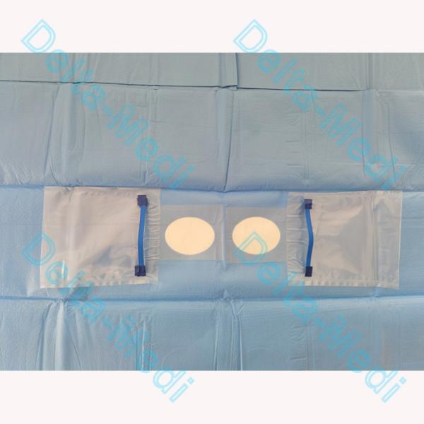 Quality Sterilized Reinforced Fenestration Surgical Eye Drape With Pouch for sale