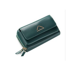 Solid Color Diagonal Shoulder Bag Mini Wallet With Fashion Triangle Hardware
