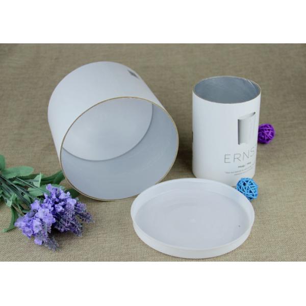 Customised Movable Plastic Lid CMYK Printing Kraft Paper Tube Packaging , Tableware Paper Cans