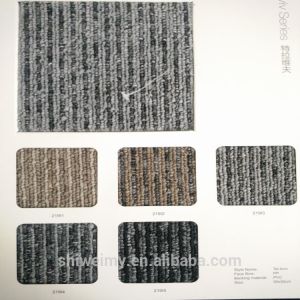 New thin level loop pile mixed colors striped Polypropylene carpet tile