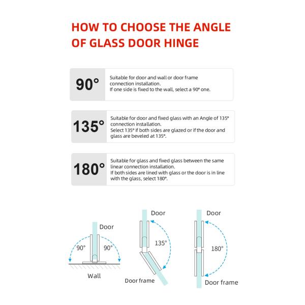 Stainless Steel Brass 90 Degree Wall Mount Offset Shower Glass Hinge for Square Appearance