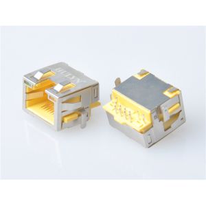 Wholesale HULYN RJ45 1x1 Jack, Shielded RJ45 Modular Jack, Through Hole Type, DIP,with LEDs from china suppliers