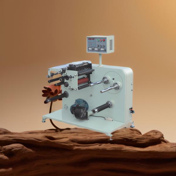 FQ-320FII SLITTING MACHINE MAGNETIC BRAKE AND CLUTH TURRET REWINDING AUTOMATIC INFLATION FOR AIR SHAFT 16MM 8 KNIFES