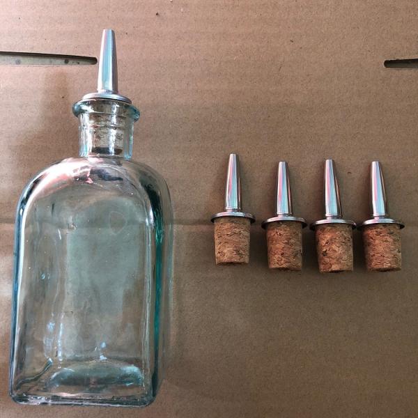 Whosale price silver color cork dasher top for 12mm crocktail or bitter bottler