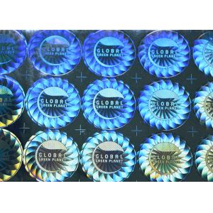 Round shape holographic laser engraved self adhesive eggshell label for anti