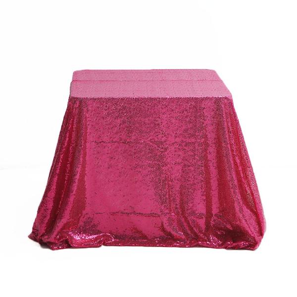 Wholesale factory direct sale multi color textiles tablecloth 3MM sequin tulle lace fabric