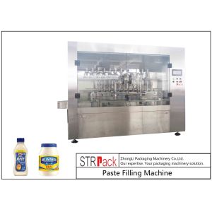Customized Mayonnaise / Ketchup Filling Machine , High Viscosity Piston Filler