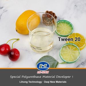 Tween 20 Polysorbate 20 Polyoxyethylene (20) Sorbitan Monolaurate  Emulsifier and Stabilizer in Cosmetic Oils and Lubricants in The Textile Industry