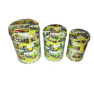 Printed Tinplate Round Food Tin Canister For Popcorn / Spices Storage